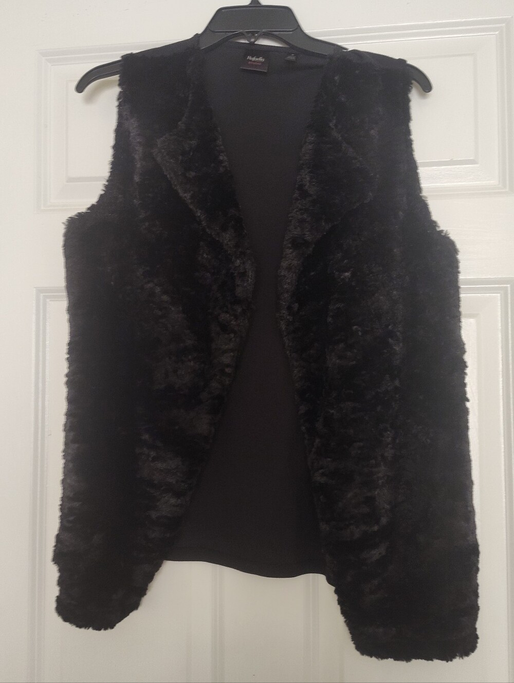 Michael Kors Black Faux Fur Open-Front Vest